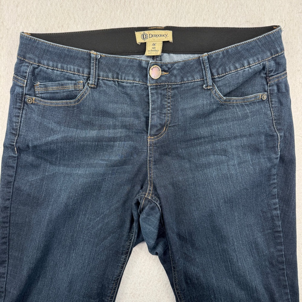 Democracy Ab Technology Bootcut Jeans High Rise Women 16 (37x30) Dark Wash Denim